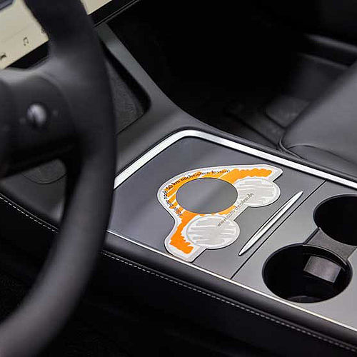 Auto Christian Logo in Auto Mittelkonsole