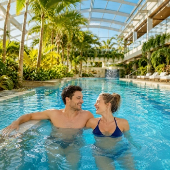 Zwei Personen beim Baden