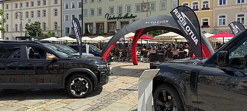 Aufnahme von Autos beim Rosen Sonntag